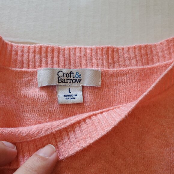 Croft & Barrow Coral Pull Over Lightweight Sweater Large - Picture 7 of 14